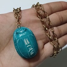 Blue scarab pendant necklace