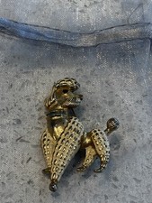 Vintage Gold Tone Metal Poodle
