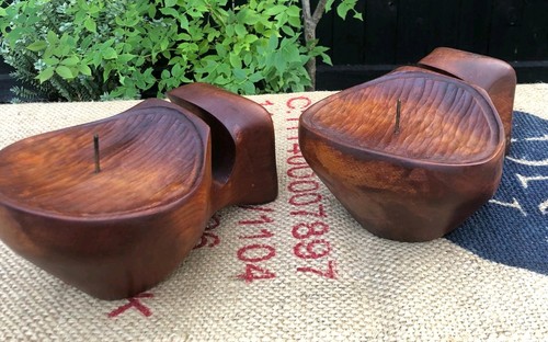 Pair vintage hand carved - pair, of