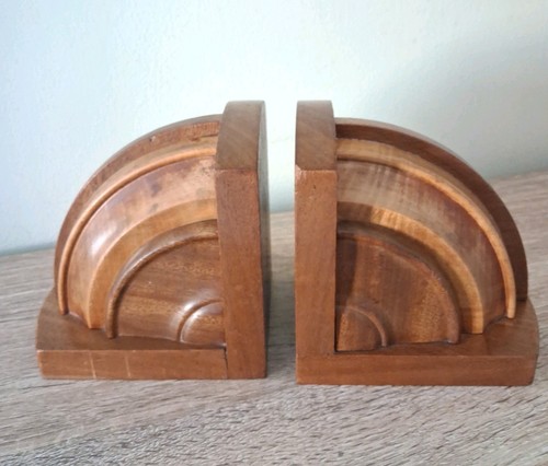 Art deco vintage bookends - bookends, wood