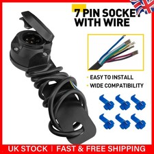 7 Pin Trailer Socket Car Caravan Towing Electrics Wiring Kit Pre-wired 1.5M 12N
