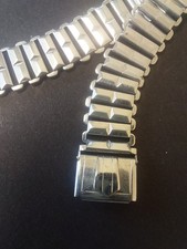 ZRC BONKLIP STYLE 16MM MILITARY CHROME BAMBOO WATCH STRAP  -1940s 