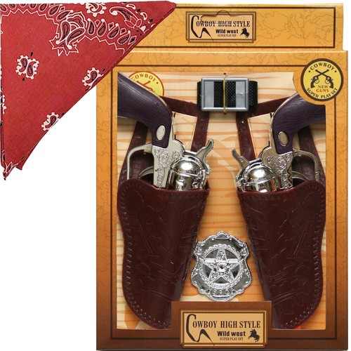 Chrome cowboy guns toy pistol - cowboy,