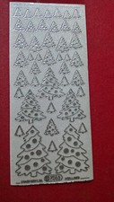Silver Glittery Christmas Trees  Card Making Peel Offs  [52]