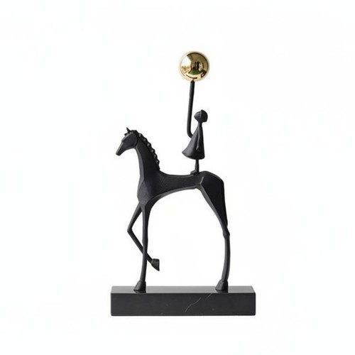 Horse rider statue modern - horse,