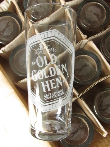 Old golden hen pint glass - old,
