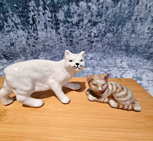 Vintage ceramic pottery cat - vintage,