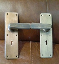 Pair Vintage Brass Door Lever
