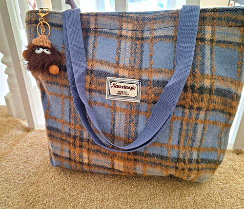 Blue brown plaid tartan - &,