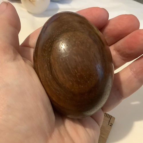 Padouk carved wooden egg