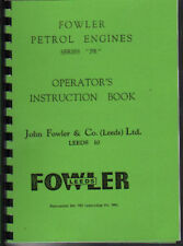Fowler "Series PB" Stationary Engine Instruction Book