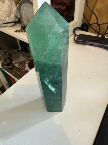 Large green fluorite tower - large,