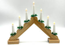 Wooden LED Candle Bridge Battery Operated Window Christmas Arch  | C15T G458