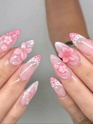 24pcs set elegant - 24pcs/set, pink&white
