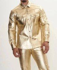 Men's Real Lamb Leather Gold &