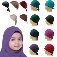 Chemo Hat Cap 12 Assorted Plain Under Scarf Hijab Tie Back Bonnet for Girls