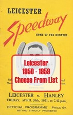 Leicester Speedway Programmes 1950 - 1959 (Choose From List)