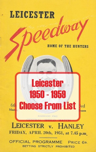 Leicester speedway programmes - leicester,