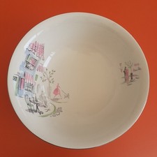 Vintage Retro 50s Alfred Meakin Montmartre Paris Cafe Print China Serving Bowl