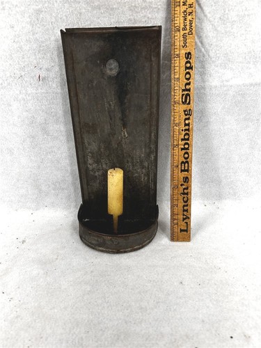 Antique tin candle - antique, wall