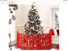 Christmas Tree Picket Fence Border, 30 Interlocking Pieces,Red Plastic  RRP25