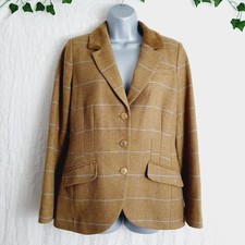 Joules Tweed Jacket Women UK 12 Wool Herringbone Shooting Hunt Arabella Hacking