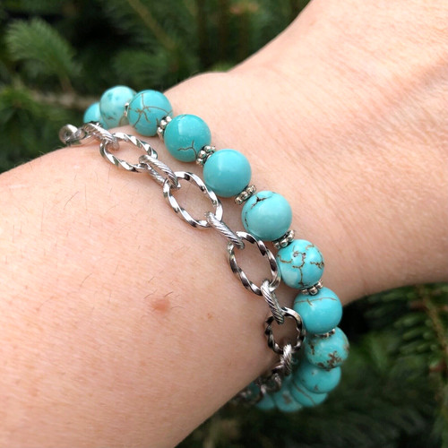 Real turquoise beaded - real,