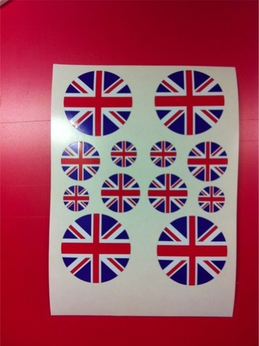 Union jack stickers - 12, various