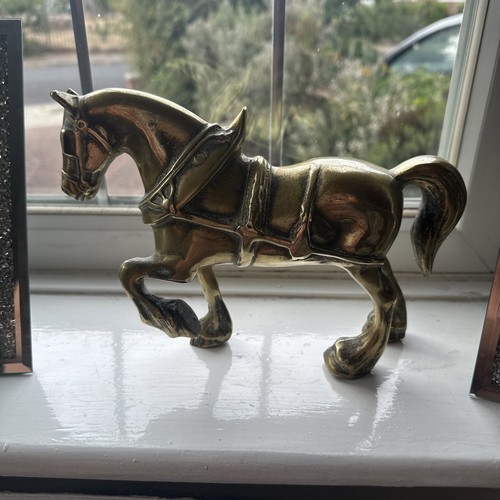 Brass horse large solid - ,