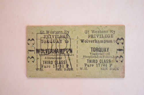Railway ticket gwr torquay - railway,
