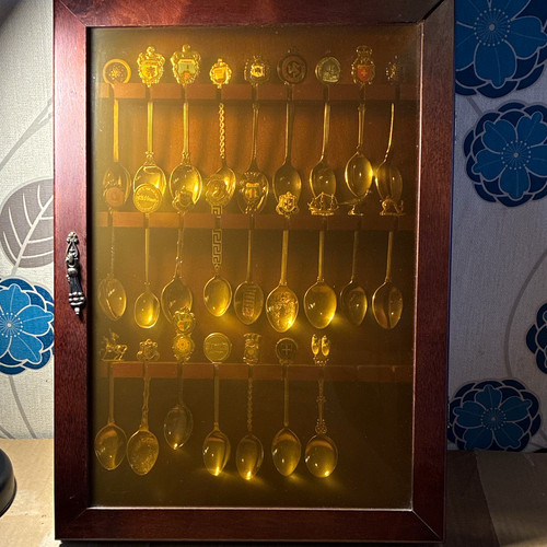 Vintage wood spoon display - vintage,