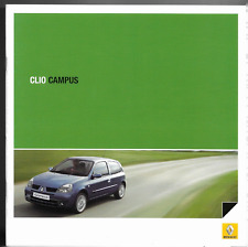 Renault Clio Campus 2008 UK Market Sales Brochure Sport, i-Music 1.2 & dCi 65