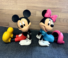 DISNEY MICKEY MOUSE & MINNIE MOUSE RESIN BOOKENDS 8" TALL, RUTTEN, RARE,