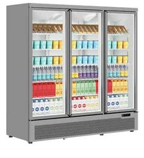 NEW 3 GLASS DOOR DISPLAY FRIDGE SILVER WALLSITE CHILLER ATOM MAXI 3 @ £1832+ VAT