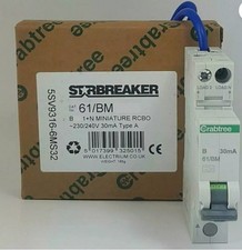 Crabtree Starbreaker Miniature Compact RCBO B40 Amp 40A 30mA Type A 61/BM4030