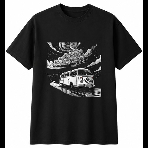 Greyscale camper van a - greyscale, in