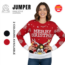 Womens Christmas 3D Pom Pom