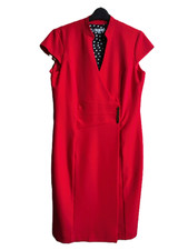 Sandra Darren red wrap dress