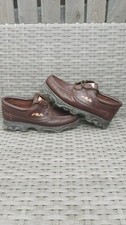 Rare VINTAGE Fila Moccasin Hiking/Casual Brown Leather Shoes Mens UK 7