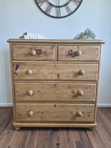 Antique pine chest - of, drawers