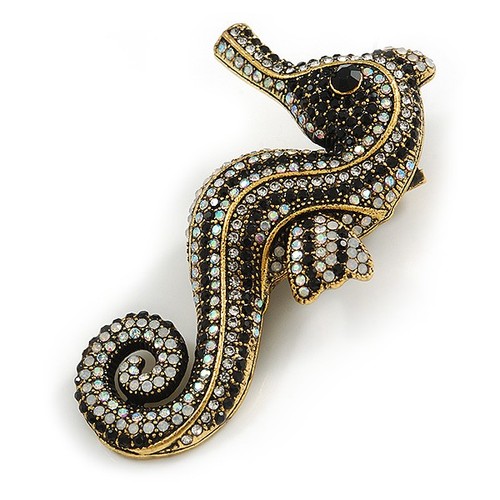 Black crystal seahorse - ab,