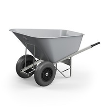 Agri Barrow 200L WheelBarrow PUNCTURE PROOF Tyres  Twin Wheel Strong Plastic Tub