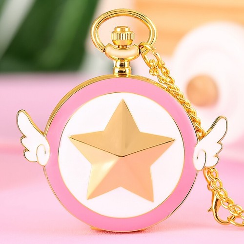 Lovely pink white pocket watch - lovely,