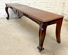 Antique Victorian Carved Mahogany Country House Window Seat Bench (Can Deliver)