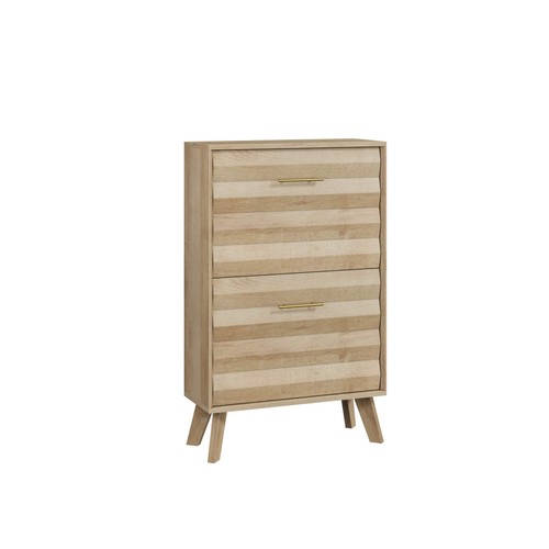 Oak wood flip top shoe - wood, cabinet