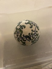 green blue & White Decorative plastic Ball Orb Sphere Floral Leaves 