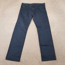 Hugo Boss Mens Chinos 34x30 Blue Navy Maine Regular Fit Trousers Canvas W34 L30