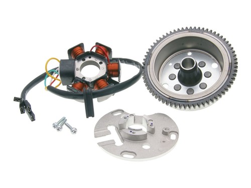 Alternator stator and rotor - and,