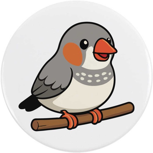 Zebra finch button - 'zebra, pin