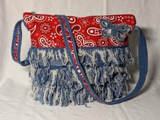 Handmade Boho Denim Fringe